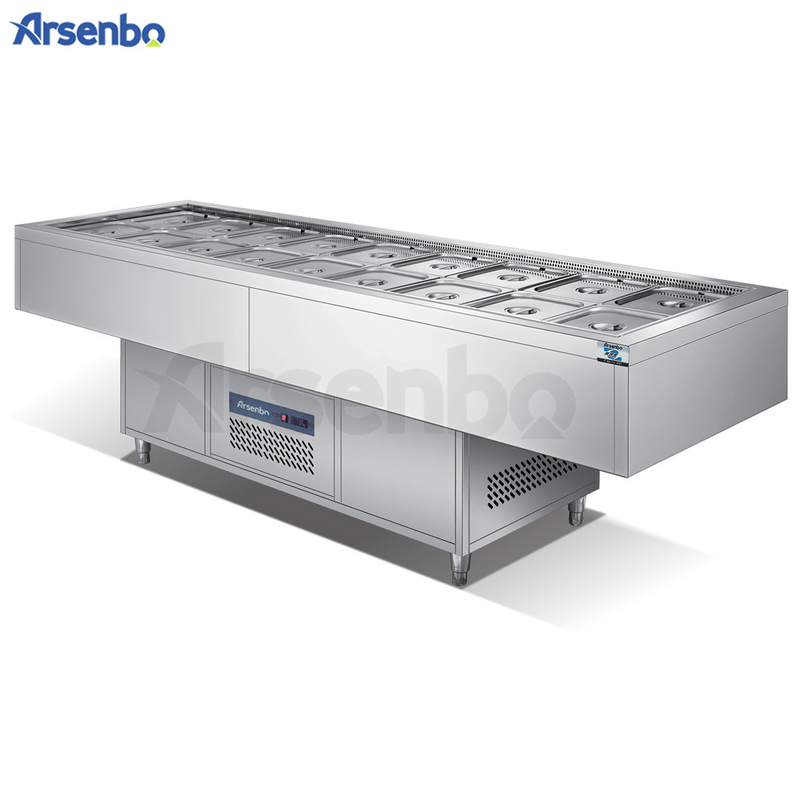 50-60Hz Commercial Pizza Prep Tables , Multiscene Pizza Preparation Refrigerator